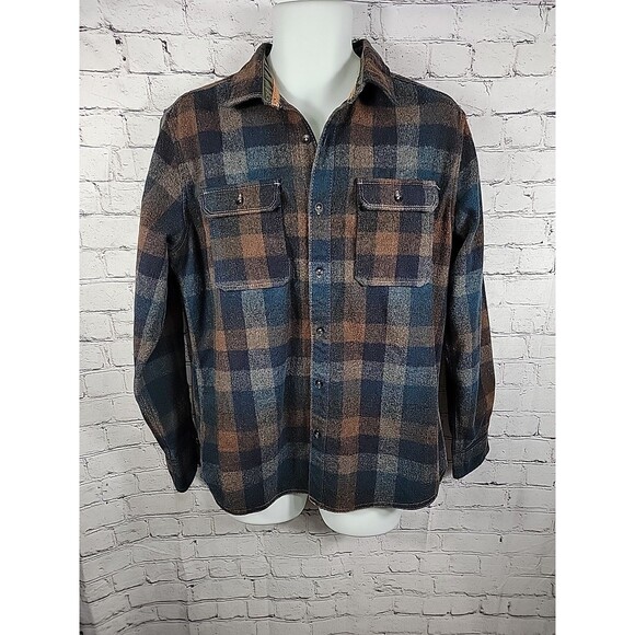 Mens Jeremiah Western Legacy Wool Blend Button Up Flannel Shirt Size Med - Picture 1 of 7